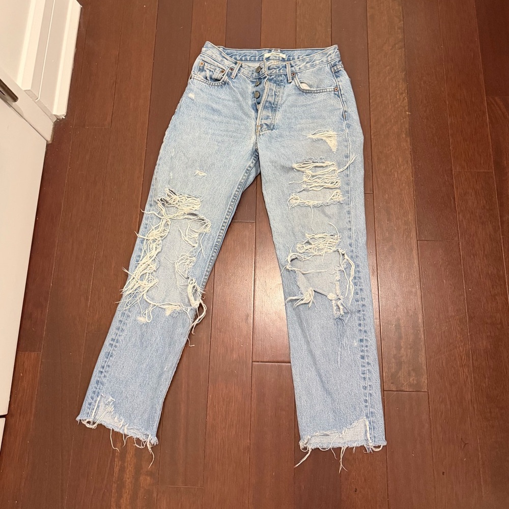 GRLFRND Light Blue Distressed Boyfriend Jeans